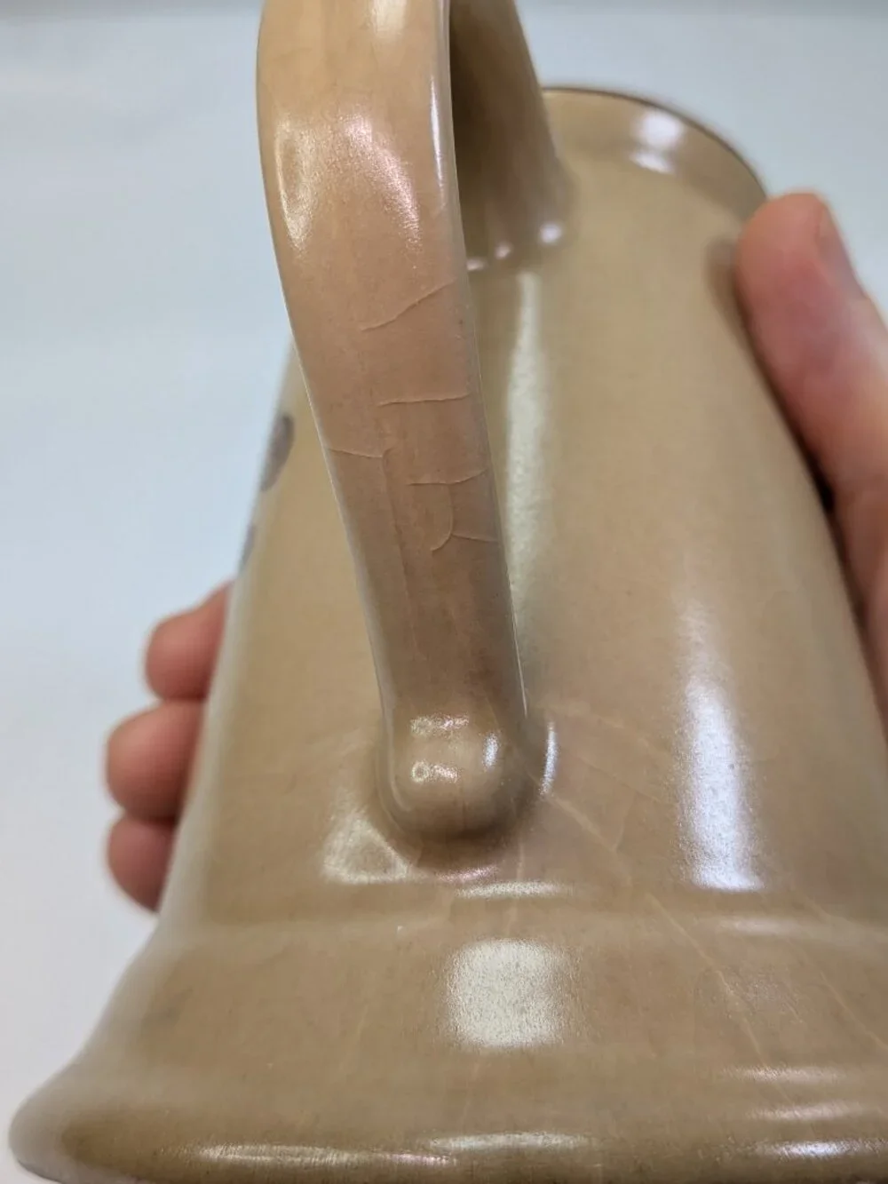 Rustic Farmhouse Stoneware Pitcher Warm Toast Brown Bud Vase Cottagecore Decor